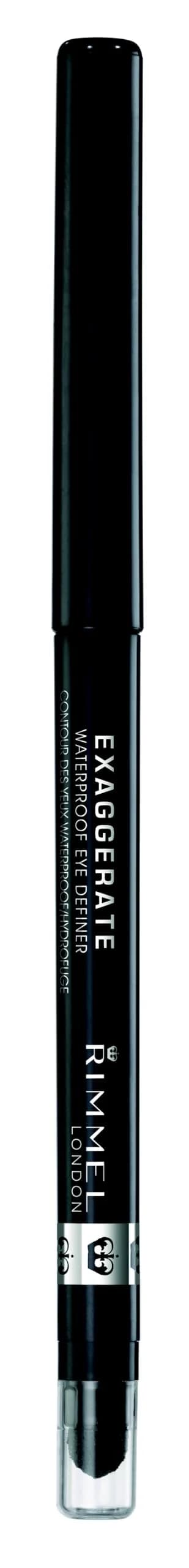 Rimmel London Exaggerate Waterproof Eye Definer Eyeliner Pencil, Blackest Black, 1 Count (Pack of 2) - view 2