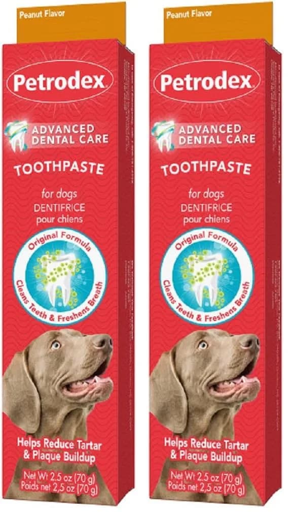 Petrodex Enzymatic Dog Toothpaste Peanut Flavor 142g (5oz Pack of 2) | Fights Bad Breath & Reduces Plaque - main product image