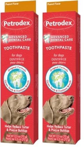 Petrodex Enzymatic Dog Toothpaste Peanut Flavor 142g (5oz Pack of 2) | Fights Bad Breath & Reduces Plaque thumbnail 1