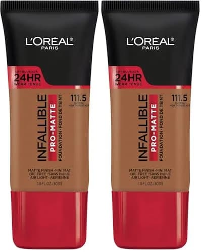 L'Oreal Paris Infallible Pro-Matte Liquid Foundation Nutmeg 1 fl oz (29.57 ml) (Pack of 2) | Full Coverage Longwear thumbnail 1