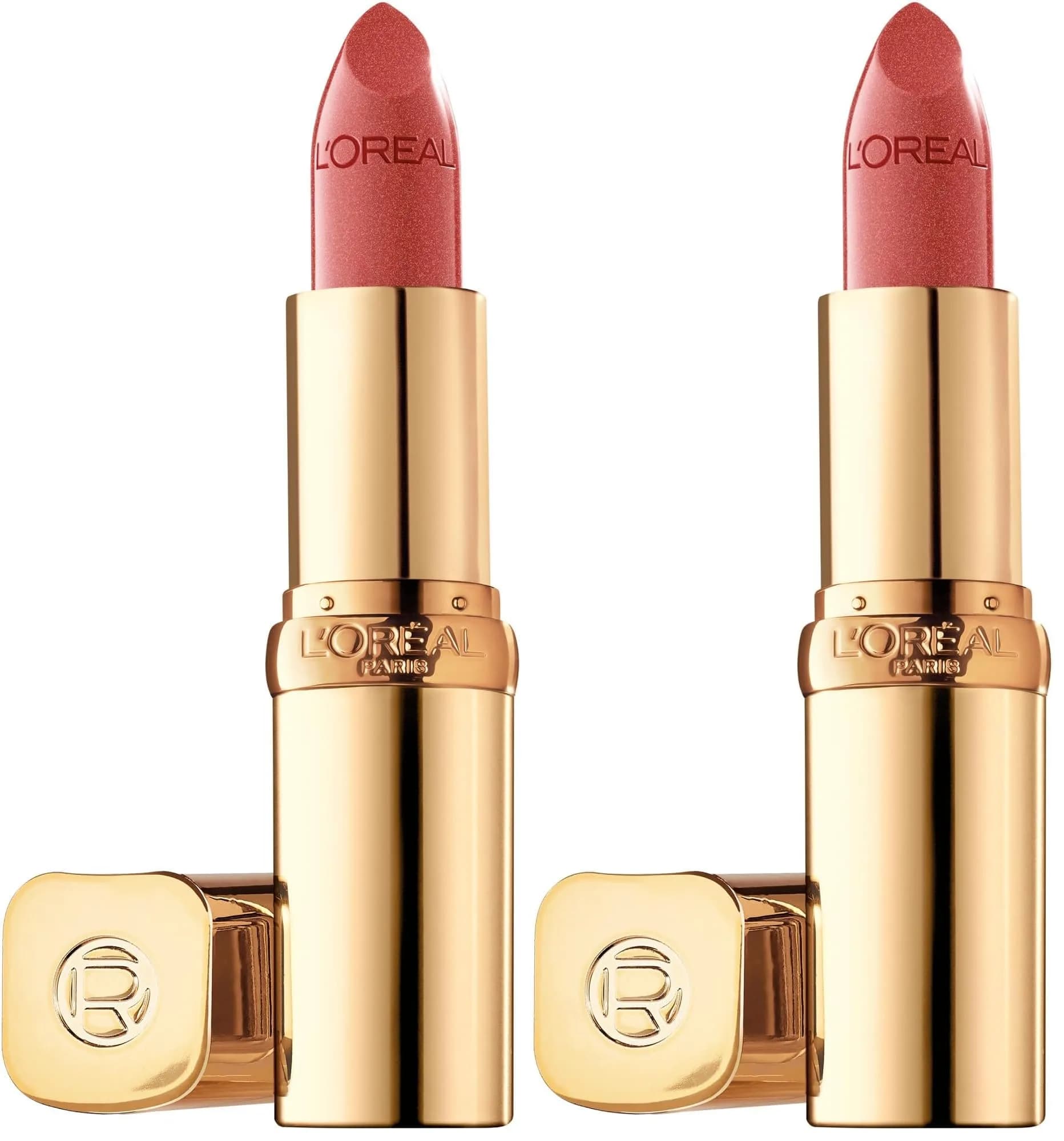 L'Oreal Paris Colour Riche Satin Lipstick Tropical Coral (Pack of 2) | Hydrating Creamy Lip Color - main product image