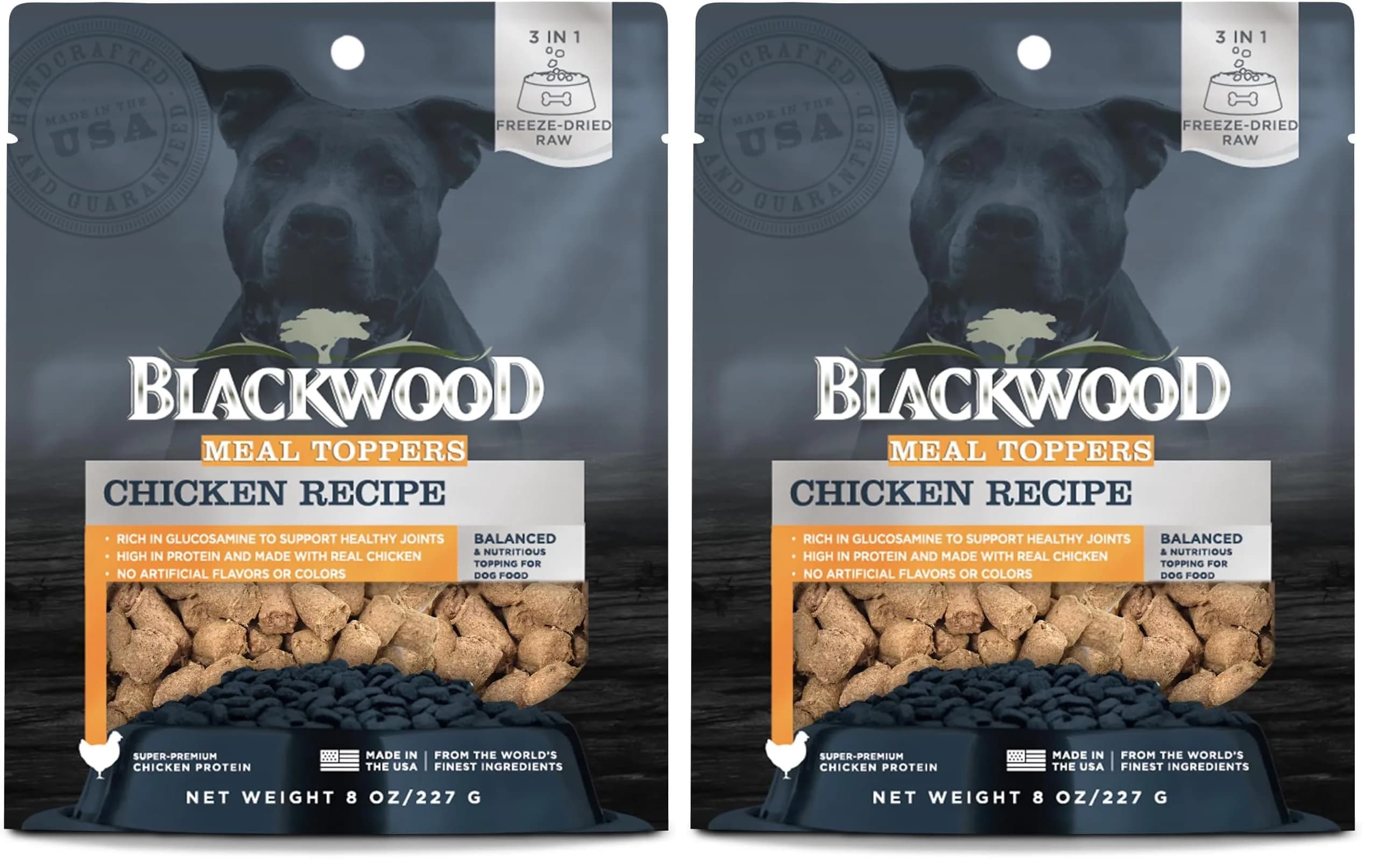 Blackwood Dog Food Topper, Chicken Recipe, 8 Ounce | High Protein with Glucosamine, Versatile & Natural
