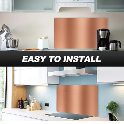 Yaocom 24x36 Inch Copper Stainless Steel Backsplash for Kitchen Wall | Easy Install & Clean thumbnail 4