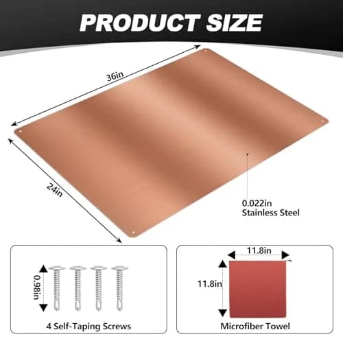 Yaocom 24x36 Inch Copper Stainless Steel Backsplash for Kitchen Wall | Easy Install & Clean thumbnail 2