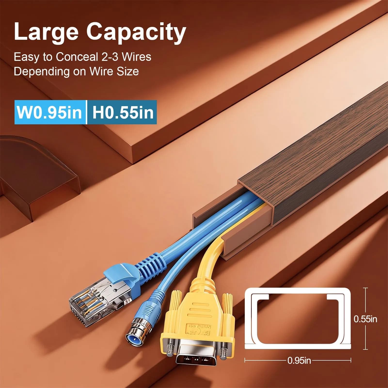 Yecaye Cherry Cord Hider Kit 3.6m (113in) | Conceals 2 Small Wires for Home & Office - view 4