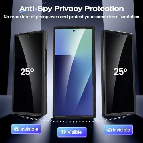 Ruky Black Case for Samsung Galaxy Z Fold 7 with Privacy Screen Protector & Kickstand | Fits 2025 Model thumbnail 4
