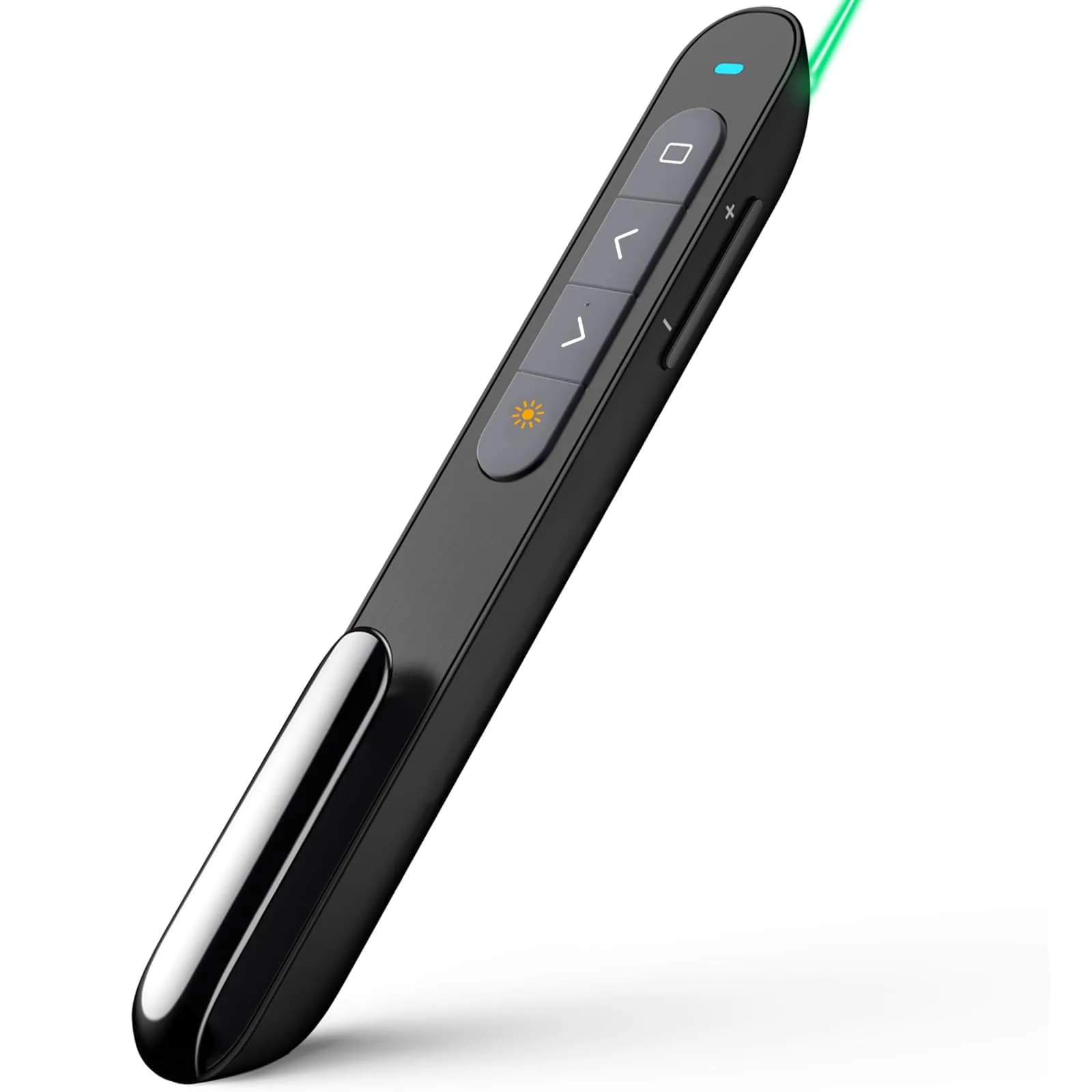 Norwii N76 Bluetooth Presentation Clicker with Green Pointer & USB-C Rechargeable Battery | 328ft Wireless Range — Green - Rechg. - USB-A&BLE
