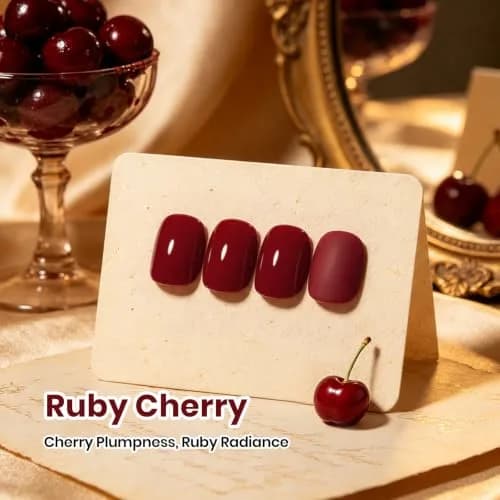 Beetles Gel Polish Ruby Cherry Burgundy Dark Red Gel Nail Polish 9ml (0.3 Fl Oz) | Fall Limited Color, Long-Lasting Glossy Finish thumbnail 4
