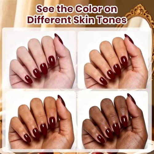 Beetles Gel Polish Ruby Cherry Burgundy Dark Red Gel Nail Polish 9ml (0.3 Fl Oz) | Fall Limited Color, Long-Lasting Glossy Finish thumbnail 6