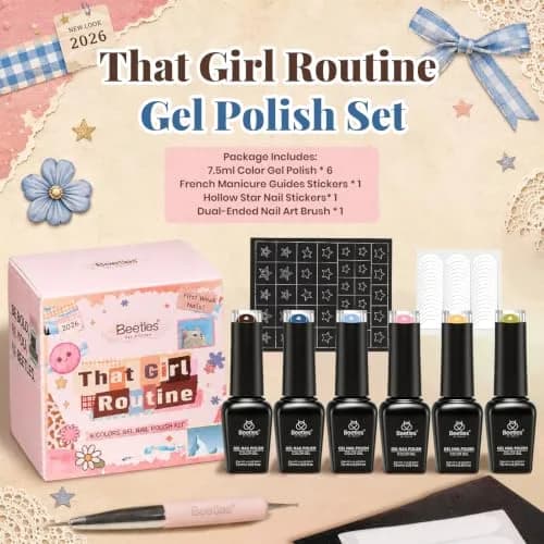 Beetles Gel Polish Set - That Girl Routine 6 Colors 7.5ml (0.25 Fl Oz) | Soak-Off UV/LED Curing Nail Art Kit thumbnail 2
