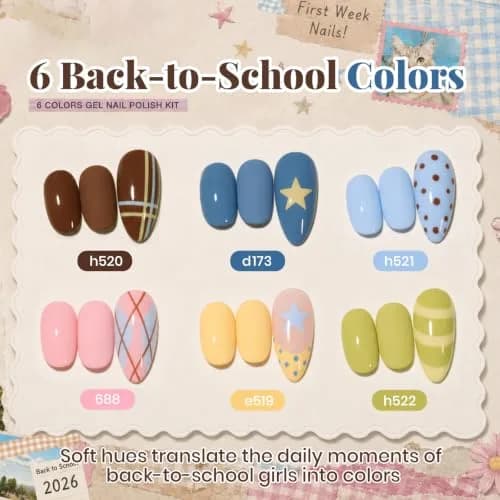 Beetles Gel Polish Set - That Girl Routine 6 Colors 7.5ml (0.25 Fl Oz) | Soak-Off UV/LED Curing Nail Art Kit thumbnail 3