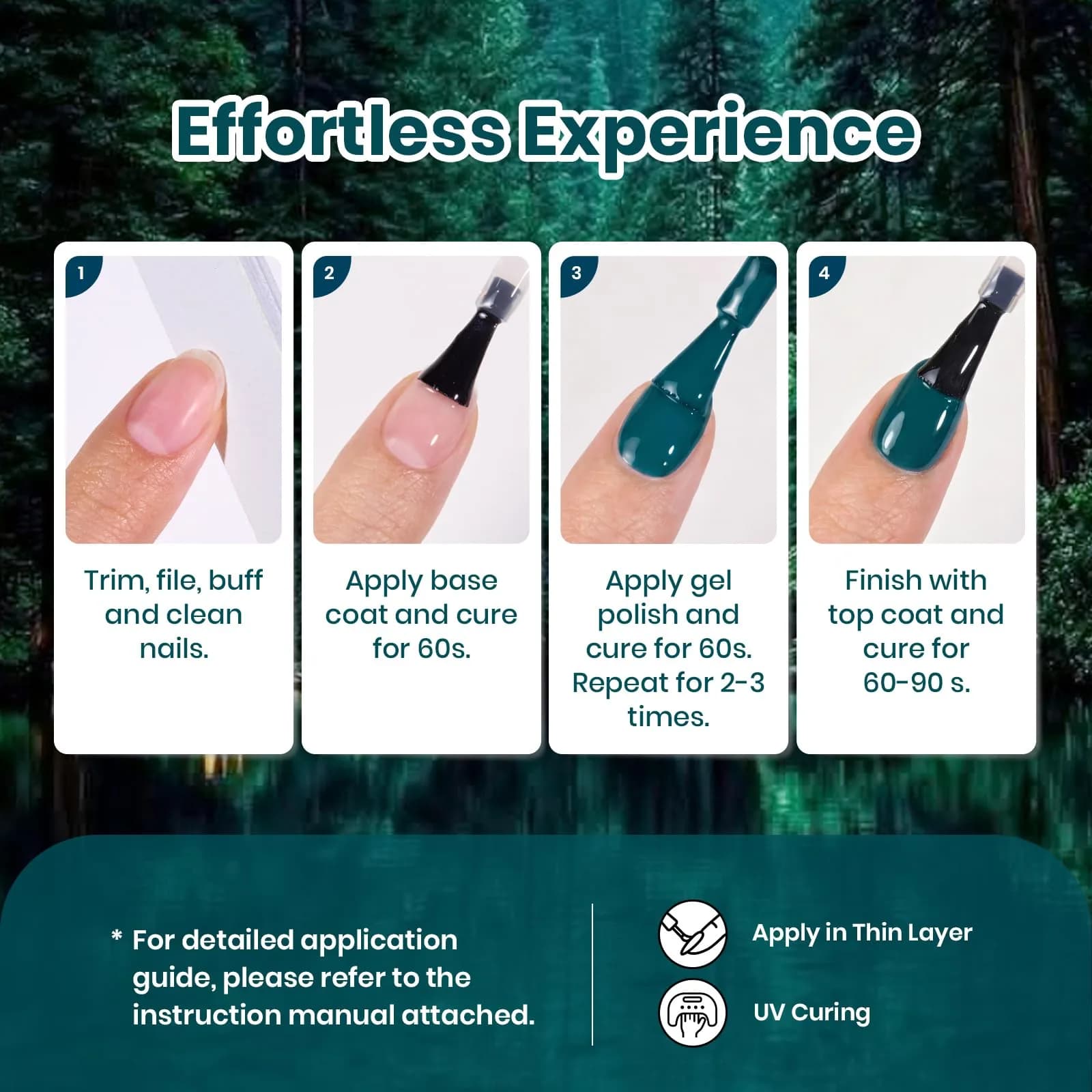 Beetles Dark Teal Gel Polish 9ml (0.3 Fl Oz) | Fall Nails, Long-Lasting Chip-Resistant Gel - view 7