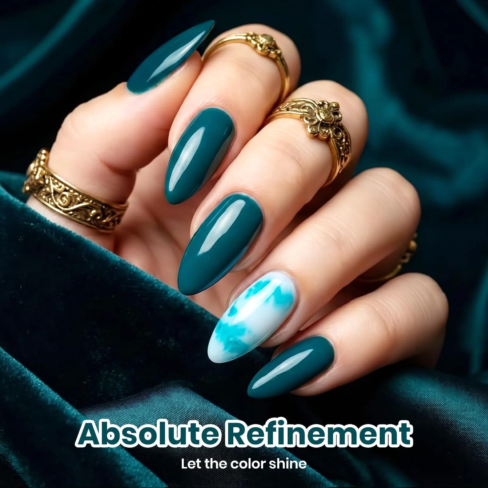 Beetles Dark Teal Gel Polish 9ml (0.3 Fl Oz) | Fall Nails, Long-Lasting Chip-Resistant Gel - view 3