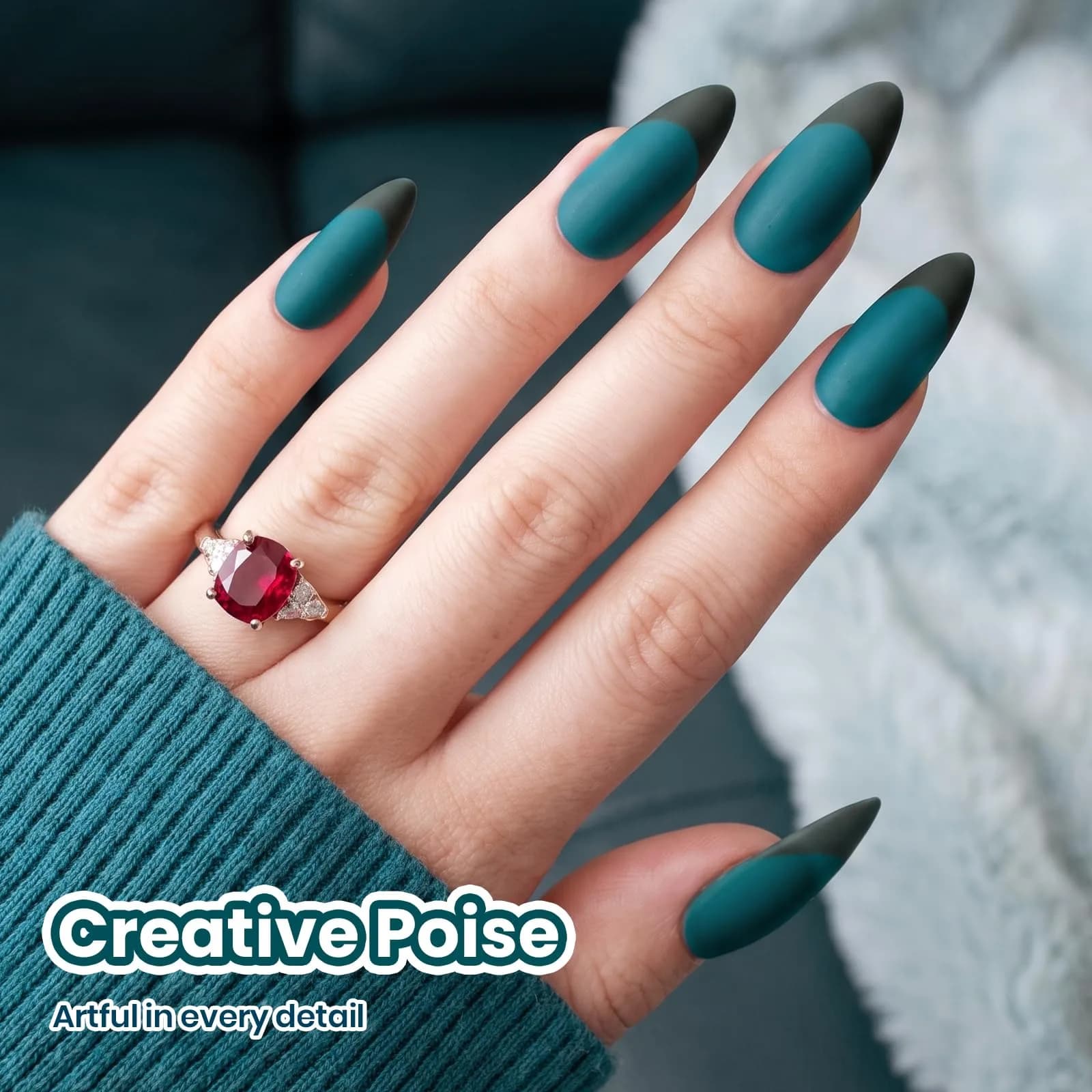 Beetles Dark Teal Gel Polish 9ml (0.3 Fl Oz) | Fall Nails, Long-Lasting Chip-Resistant Gel - view 4