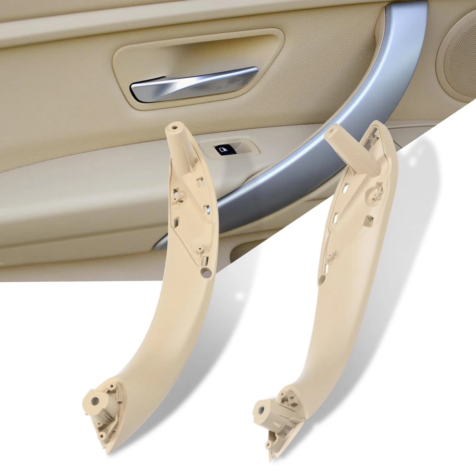 Jaronx Beige Left & Right Front Door Handle Set for BMW 3 Series & 4 Series (2 Pieces) - main product image