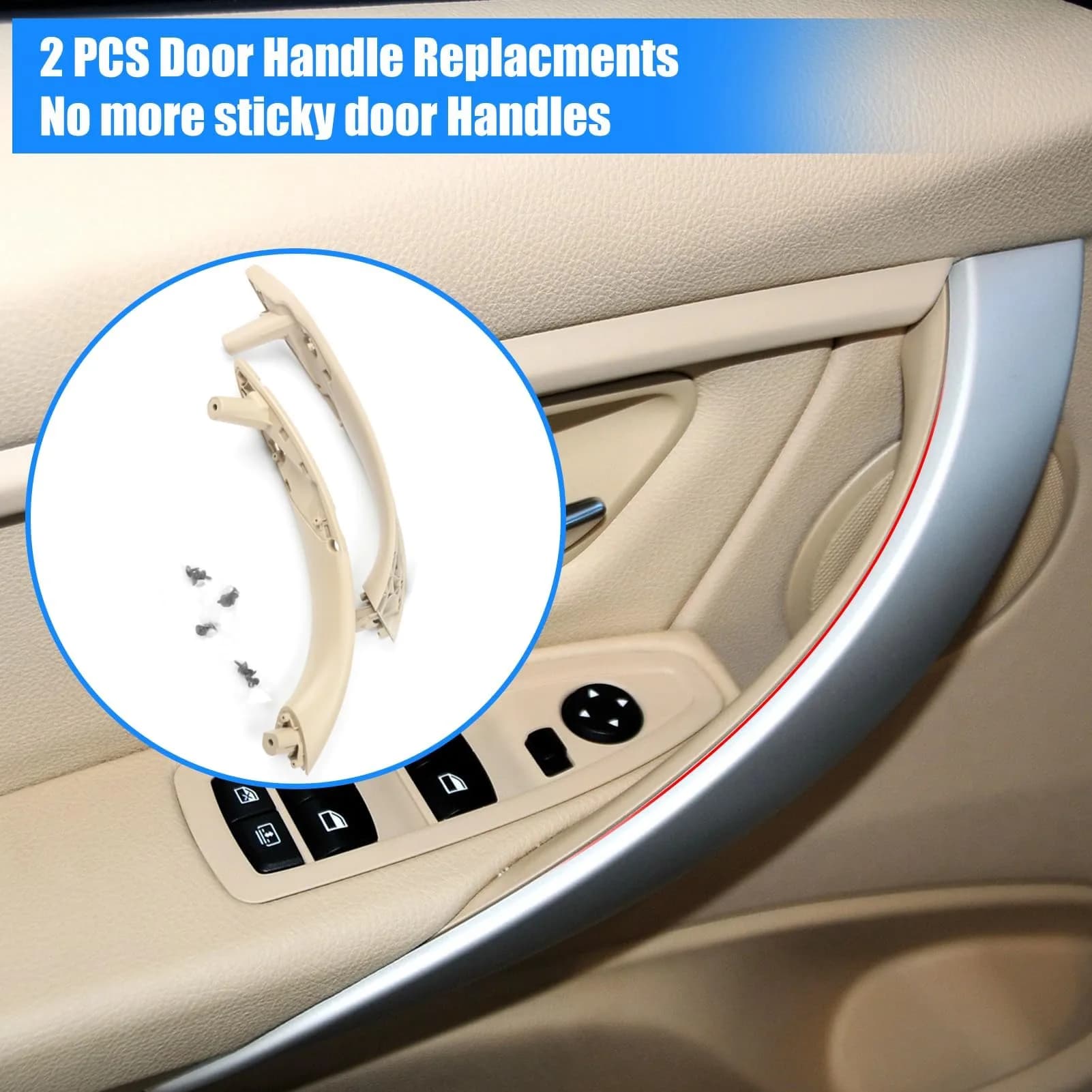 Jaronx Beige Left & Right Front Door Handle Set for BMW 3 Series & 4 Series (2 Pieces) - view 4