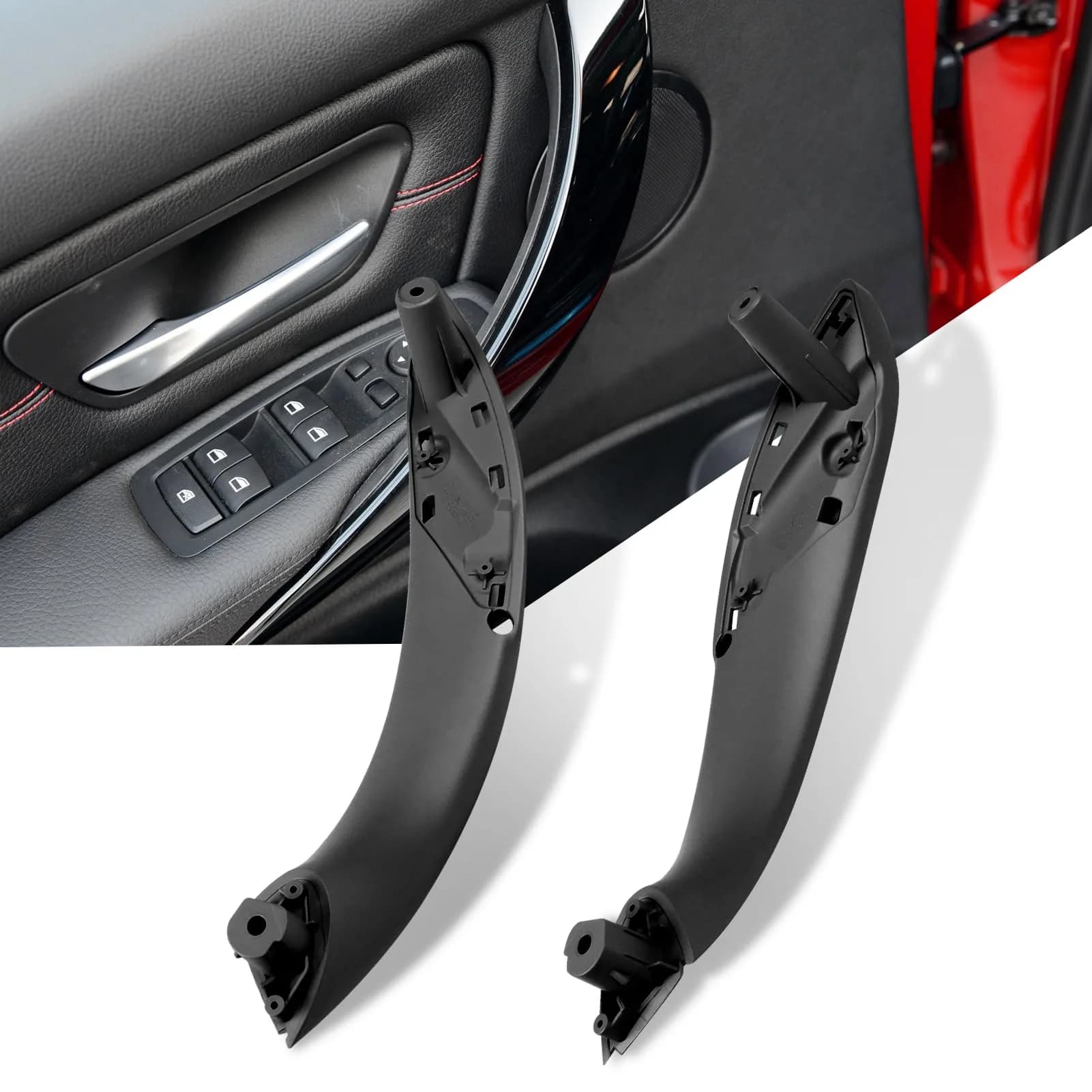 Jaronx Black Left & Right Front Door Handle Set for BMW 3 Series & 4 Series (2 Pieces) - main product image