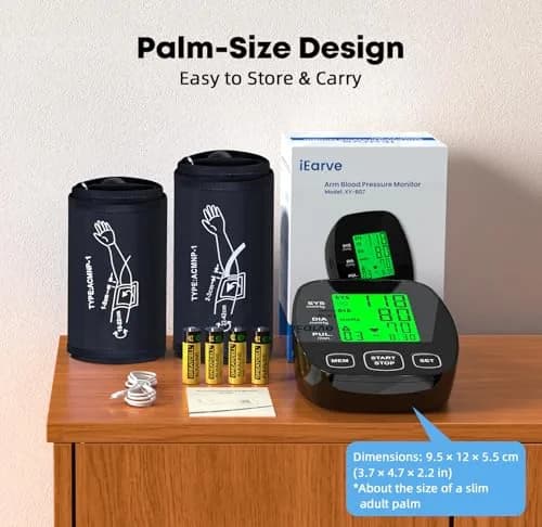 iEarve Pediatric Blood Pressure Monitor with 2 Size Cuffs | Clinically Validated for Home Use thumbnail 7
