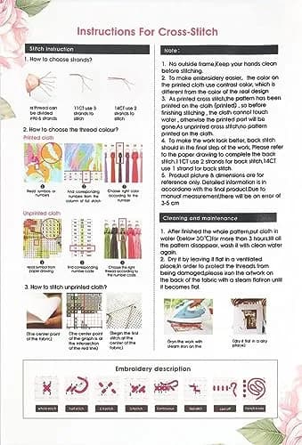 WUSARPLY Rustic Daisy Stamped Cross Stitch Kits for Beginners Adults | 11CT Pre-Printed Fabric, Stress Relief thumbnail 7