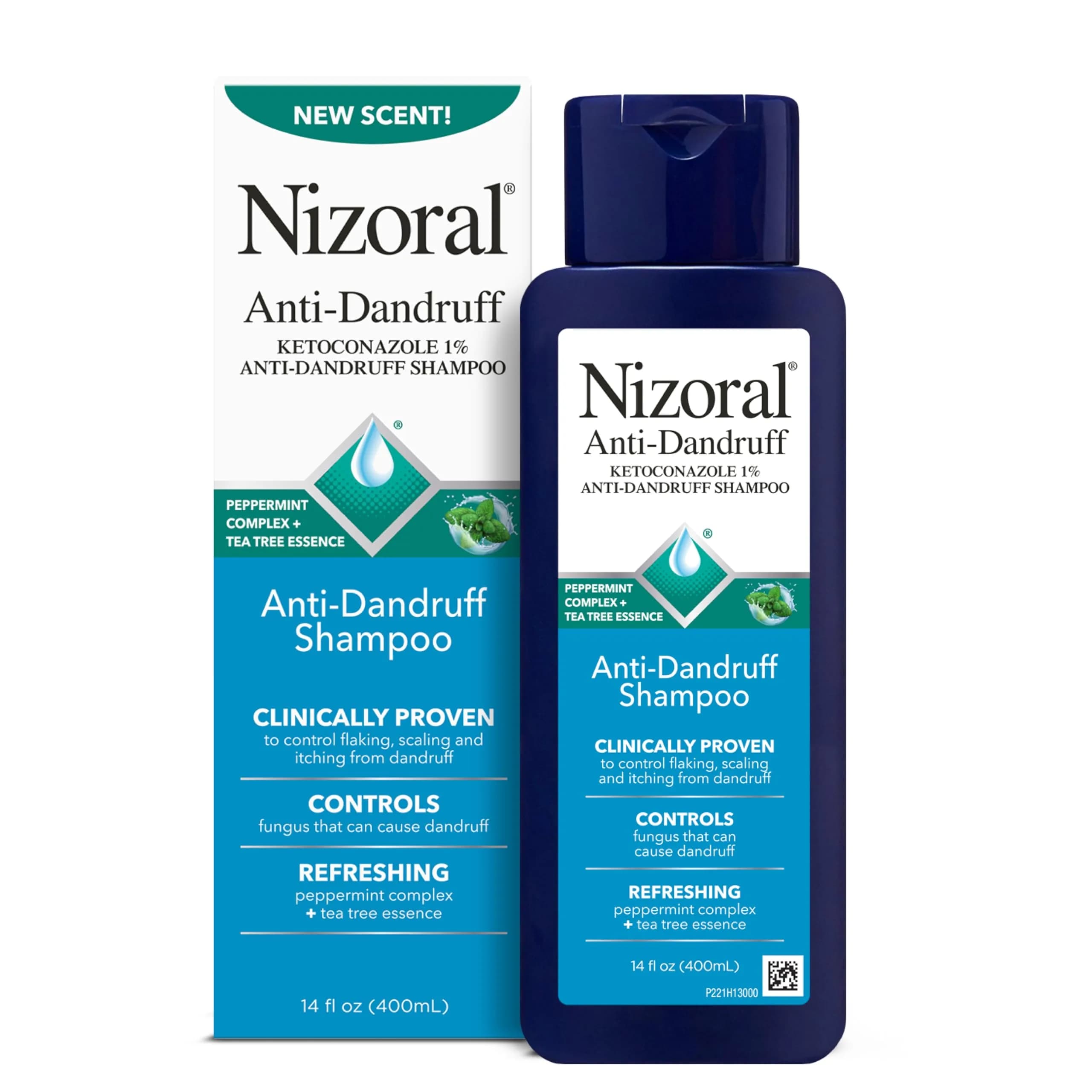 Nizoral Anti-Dandruff Shampoo with 1% Ketoconazole & Peppermint 414ml (14 Fl Oz) | Clinically Proven Scalp Relief - main product image