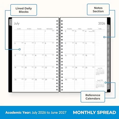 Blue Sky 2026-2027 Weekly & Monthly Academic Planner, 5" x 8" (12.7cm x 20.3cm) | Enterprise Collection thumbnail 4