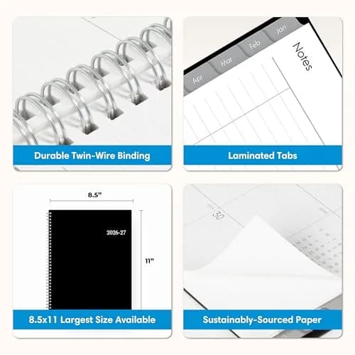 Blue Sky Enterprise Academic Planner 2026-2027 21.6 x 27.9 cm (8.5"x11") | Professional Planning with Laminated Tabs thumbnail 7