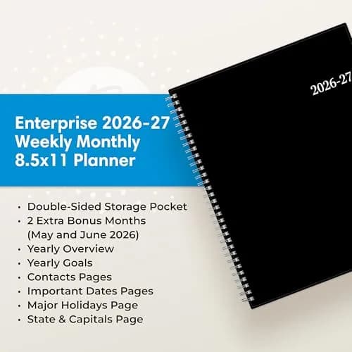 Blue Sky Enterprise Academic Planner 2026-2027 21.6 x 27.9 cm (8.5"x11") | Professional Planning with Laminated Tabs thumbnail 9