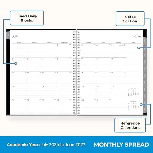Blue Sky 2026-2027 Weekly & Monthly Academic Planner, 7"x9" (17.8cm x 22.9cm) | Professional Planning for Students & Office Use thumbnail 4