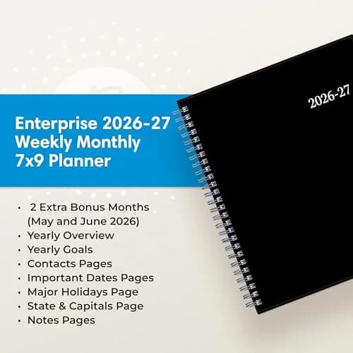 Blue Sky 2026-2027 Weekly & Monthly Academic Planner, 7"x9" (17.8cm x 22.9cm) | Professional Planning for Students & Office Use thumbnail 9