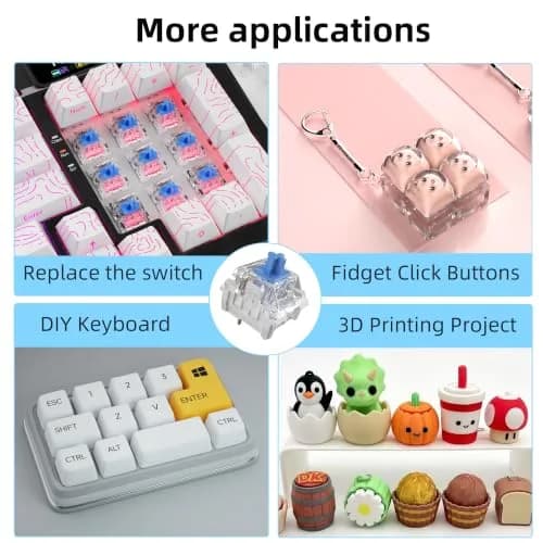 Mciepny Zhouwang 45pcs Blue Clicky Keyboard Switches | Durable, Accurate, MX-Style Compatible thumbnail 6