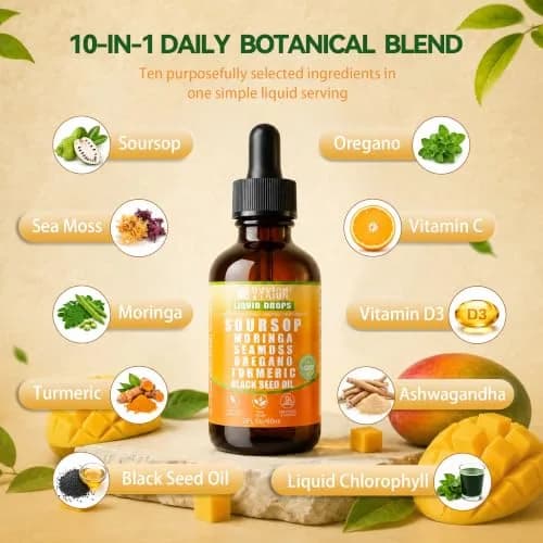 Vyxion Soursop Bitters Liquid Drops 2 Fl Oz Mango | 10-in-1 Herbal Extracts for Overall Wellness thumbnail 2