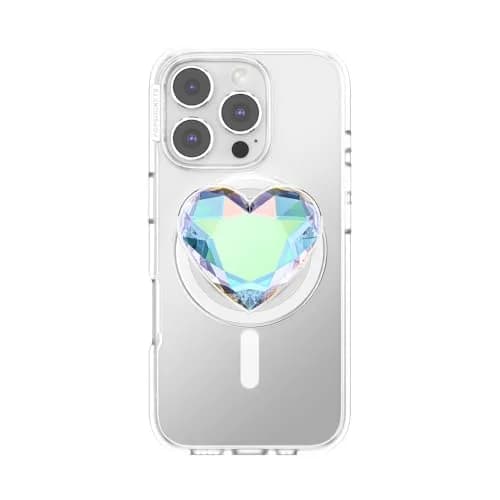 PopSockets Phone Grip for MagSafe Iridescent Dichroic Heart | Secure Magnetic Holder & Stand thumbnail 2