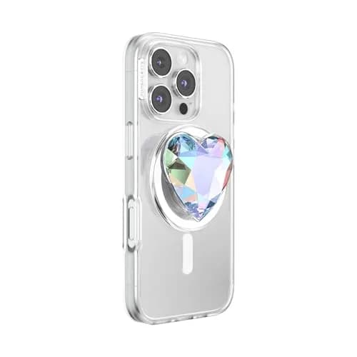 PopSockets Phone Grip for MagSafe Iridescent Dichroic Heart | Secure Magnetic Holder & Stand thumbnail 3