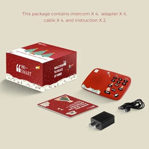 HOSMART UltraSpeak Wireless Intercom System with 4 Stations | Clear Sound & 1300 Ft Range for Home & Business thumbnail 9