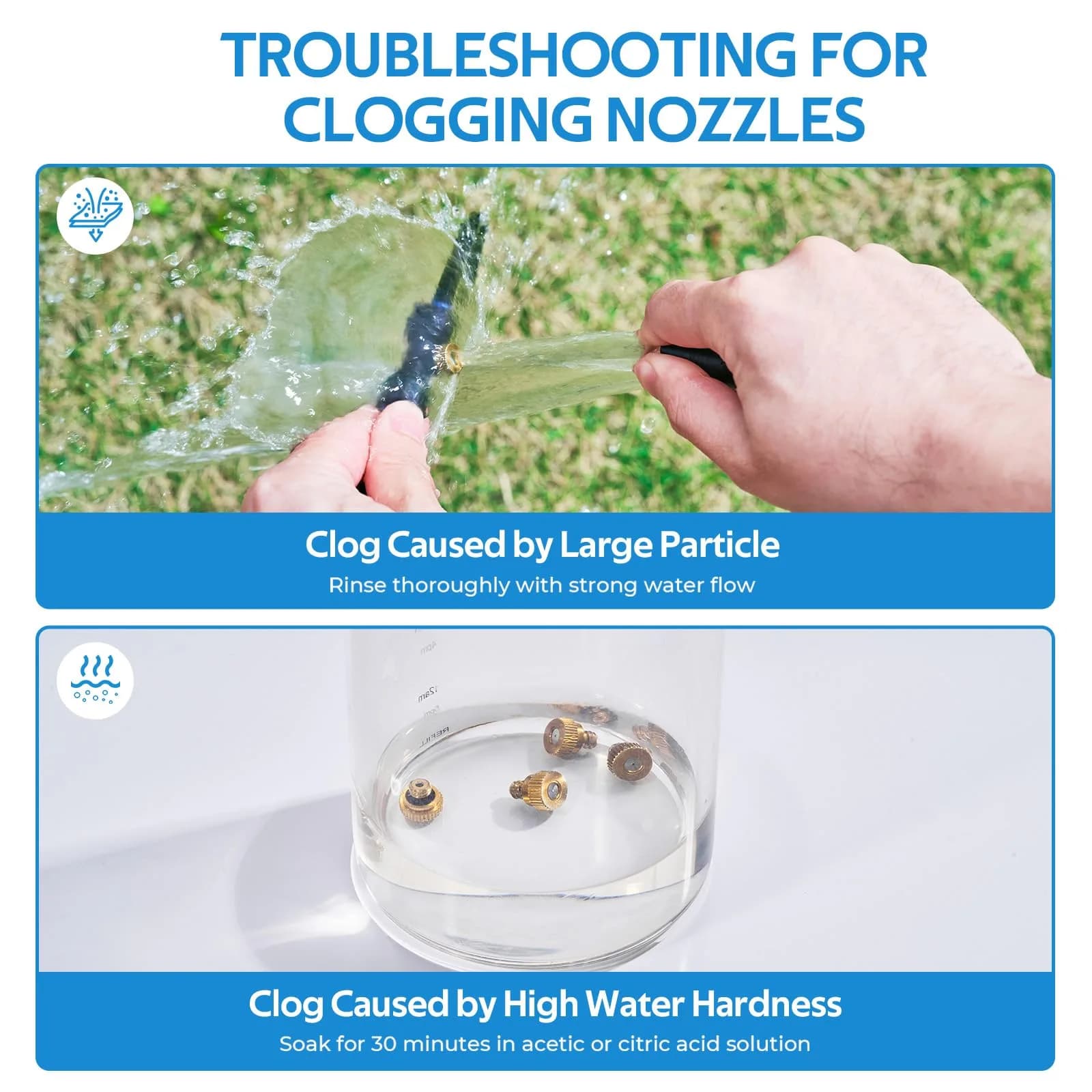 homenote Misting Cooling System 98FT (30M) Pre-Assembled Mister Kit with 27 Brass Nozzles & 3/4" Brass Adapter - view 9