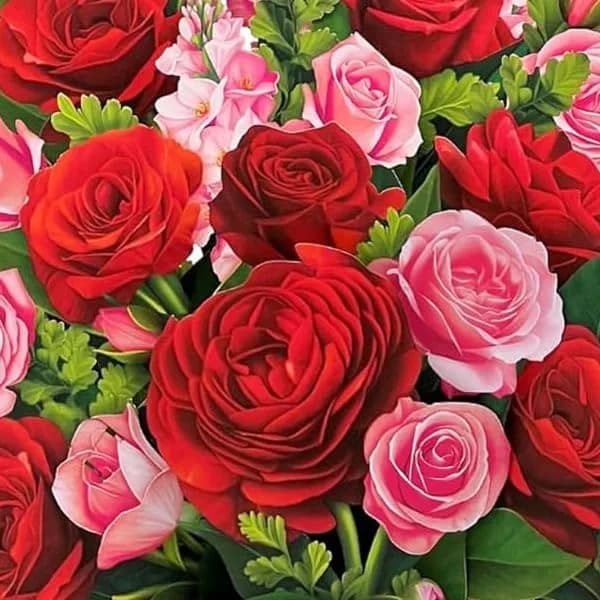 Freshcut Paper Grande Blooming Roses 3D Pop Up Card (20.5" x 19") | USA Import for Anniversaries & Birthdays - main product image