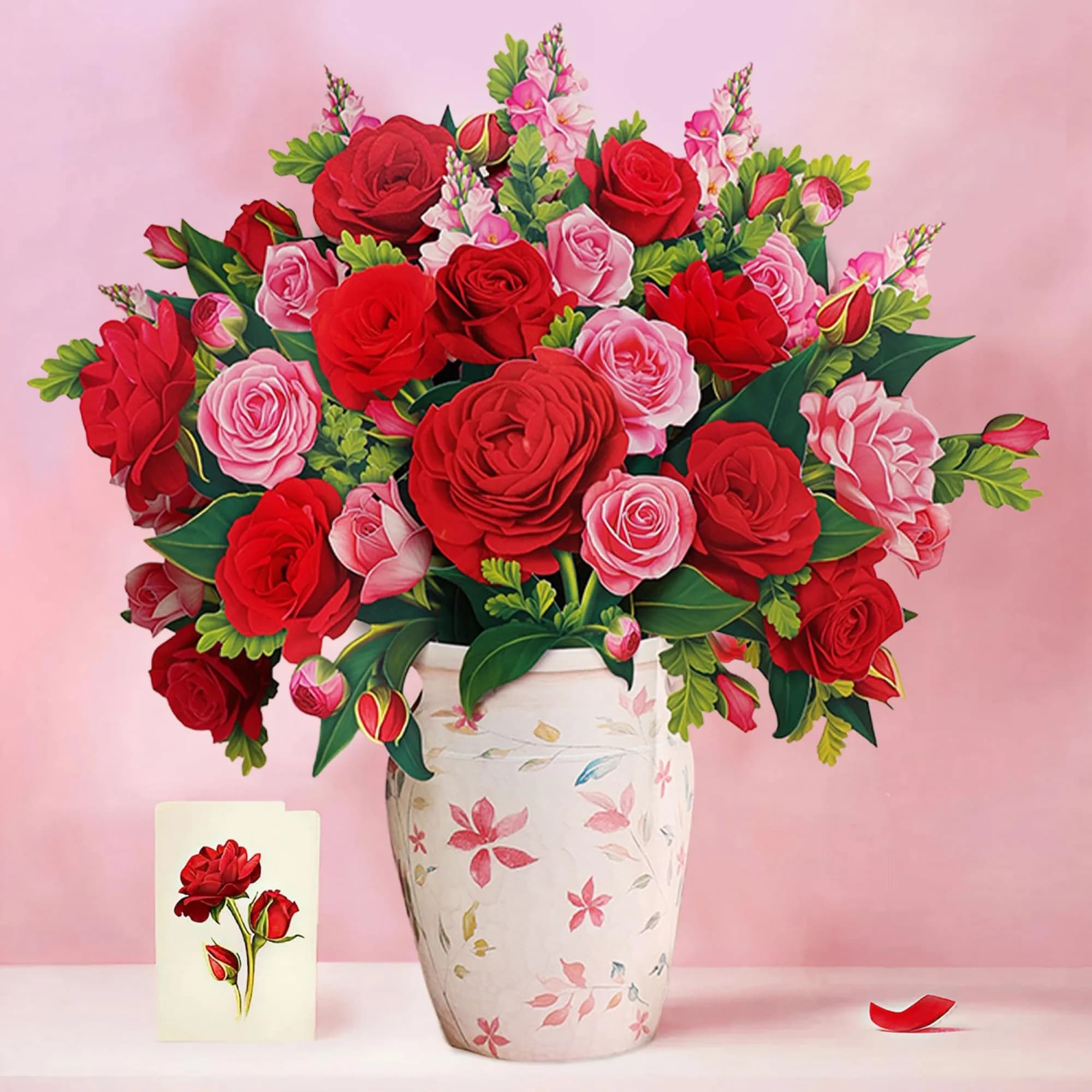 Freshcut Paper Grande Blooming Roses 3D Pop Up Card (20.5" x 19") | USA Import for Anniversaries & Birthdays - view 2