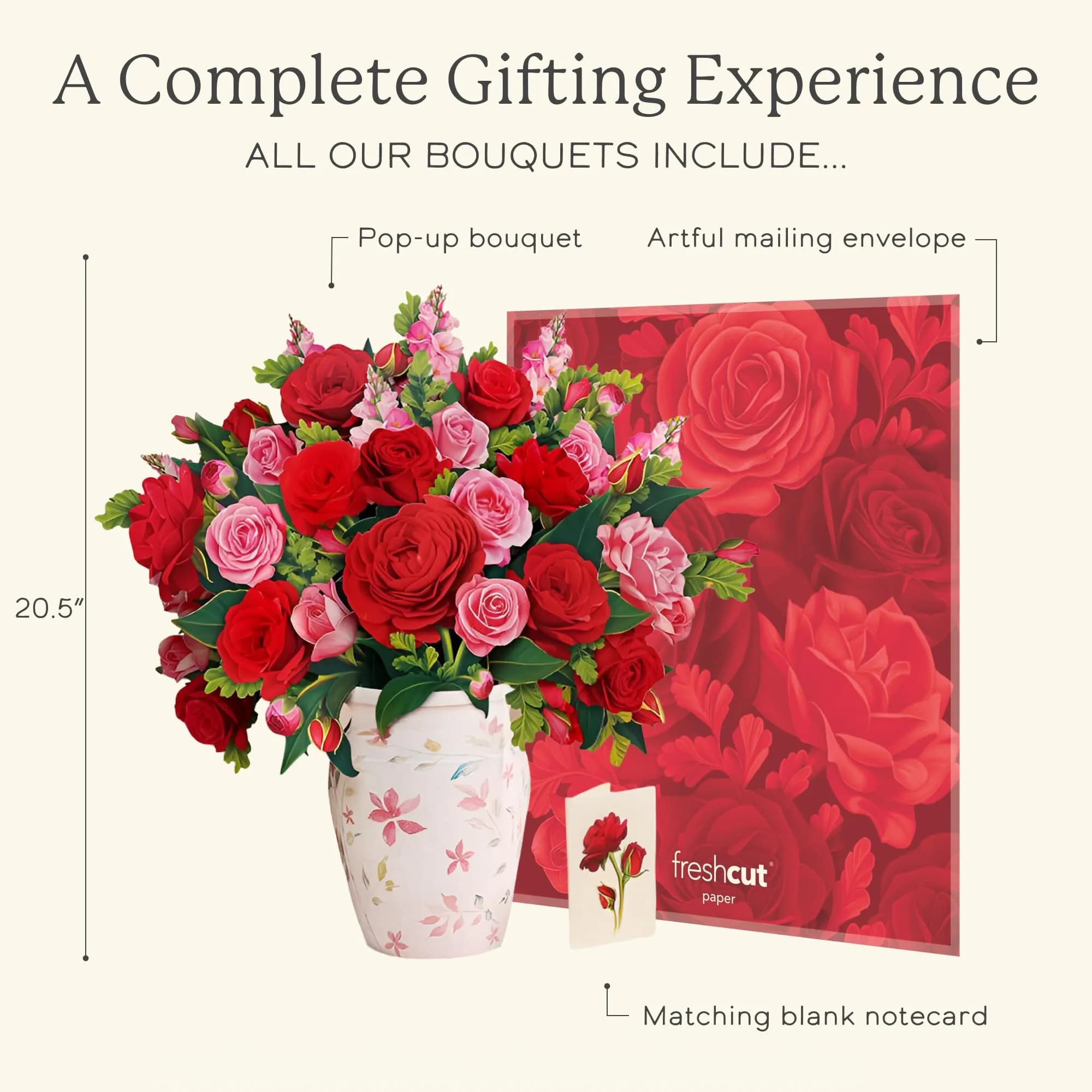 Freshcut Paper Grande Blooming Roses 3D Pop Up Card (20.5" x 19") | USA Import for Anniversaries & Birthdays - view 4