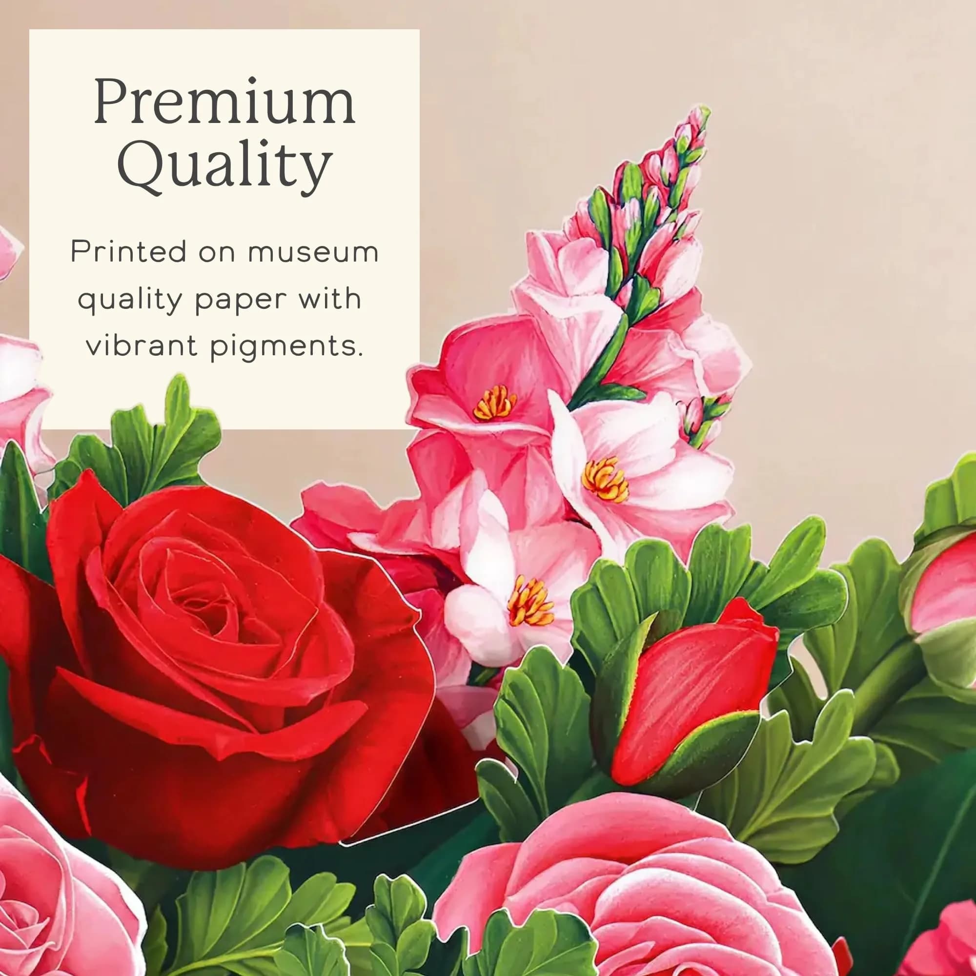 Freshcut Paper Grande Blooming Roses 3D Pop Up Card (20.5" x 19") | USA Import for Anniversaries & Birthdays - view 5