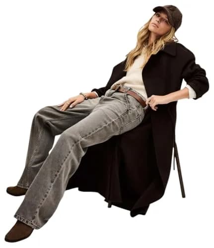 ba&sh Kate Coat, Chocolat, Size 3 | Long Wool Blend Coat with Tie Belt (70-120 chars) thumbnail 5
