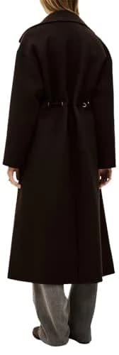 ba&sh Kate Coat, Chocolat, Size 3 | Long Wool Blend Coat with Tie Belt (70-120 chars) thumbnail 6
