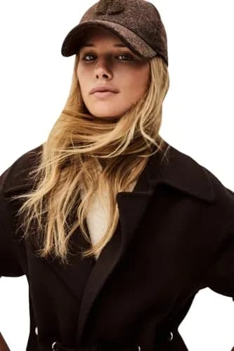 ba&sh Kate Coat, Chocolat, Size 3 | Long Wool Blend Coat with Tie Belt (70-120 chars) thumbnail 3