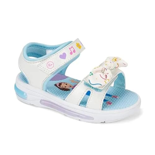 Ms Rachel x SR Light Up Bow Sandal - White Toddler Open Toe Casual Shoe | APMA Certified, Memory Foam Sock, Durable, Easy On (70-120 chars) thumbnail 2