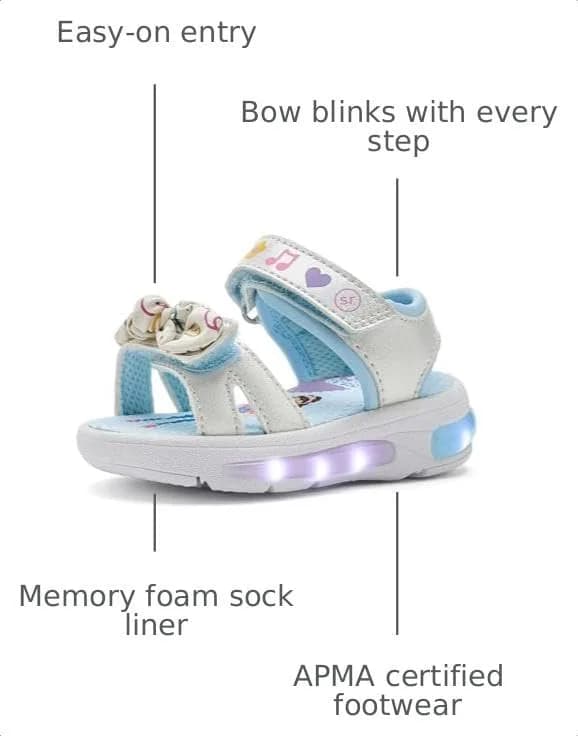 Ms Rachel x SR Light Up Bow Sandal White Toddler (1-4 Years) | Supportive, Sparkling & Easy Fit thumbnail 3