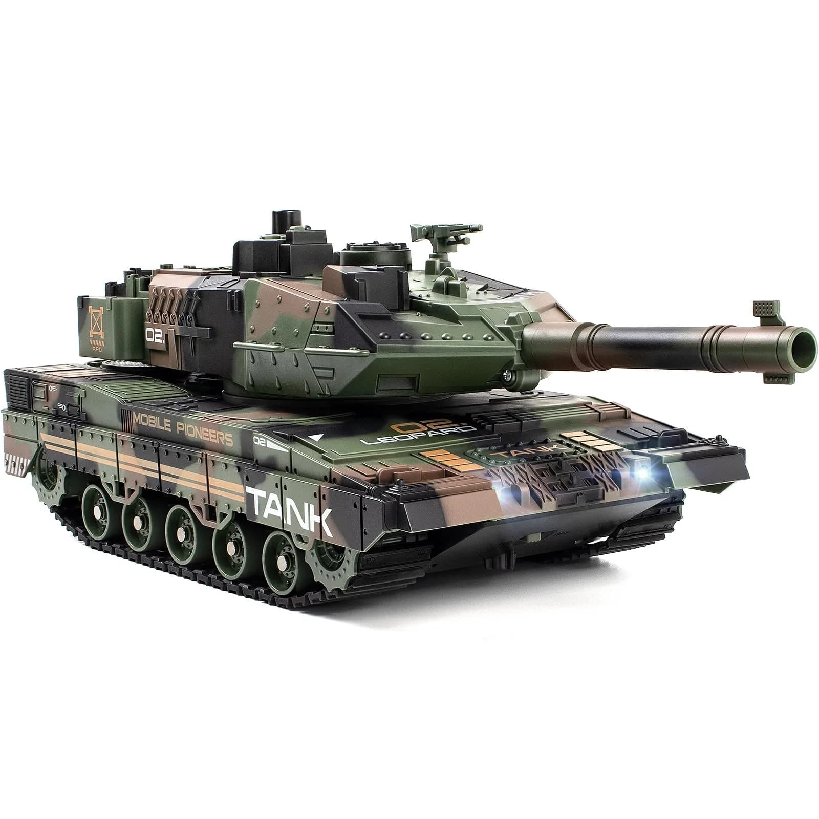 Supdex 1:24 Scale RC Army Tank with Smoke & BB Shooting | Ages 8-12