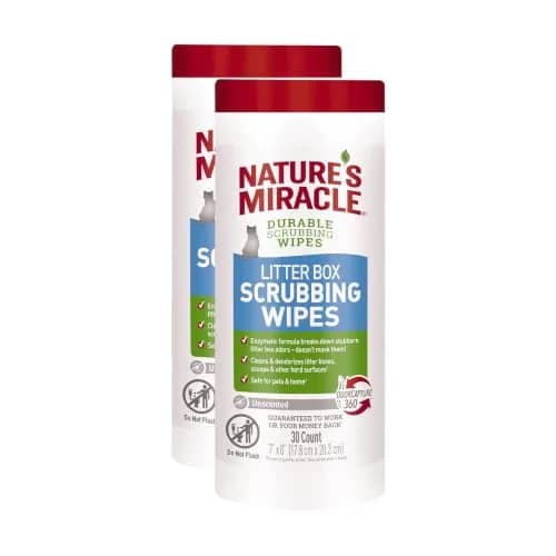 Nature’s Miracle Litter Box Scrubbing Wipes 30Ct Pack of 2 | Odor & Mess Breaker thumbnail 1