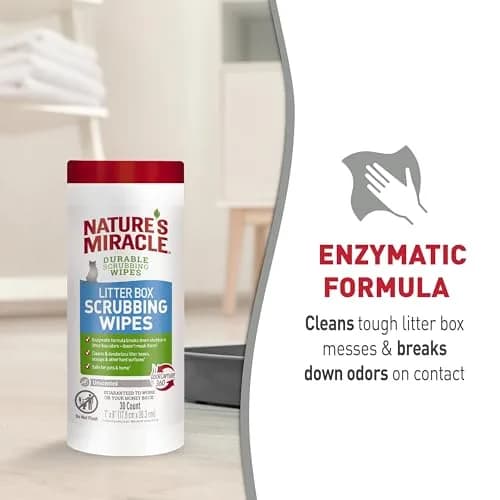 Nature’s Miracle Litter Box Scrubbing Wipes 30Ct Pack of 2 | Odor & Mess Breaker thumbnail 7