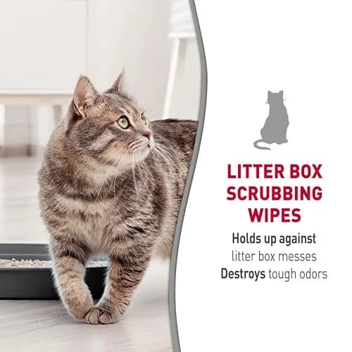 Nature’s Miracle Litter Box Scrubbing Wipes 30Ct Pack of 2 | Odor & Mess Breaker thumbnail 2