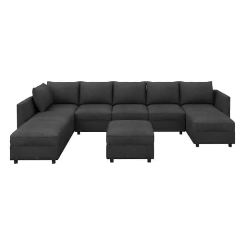 HONBAY Modular Sectional Sofa with Storage Linen Grey | Flexible, Expandable, Pet-Friendly (70-120 chars) thumbnail 8