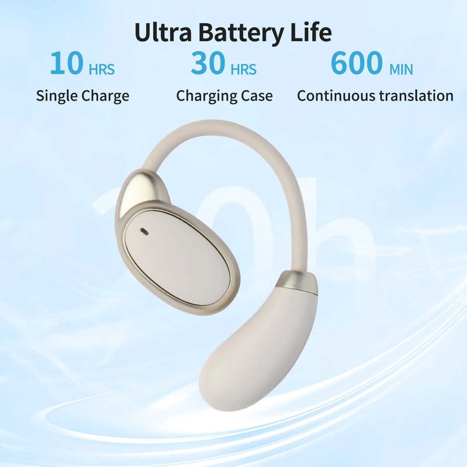 BeskooHome Two Way Language Translator Earbuds White | 150 Languages Real-time Translation for Travel, Business, Learning - view 5